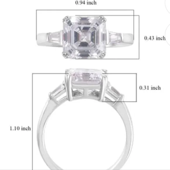 Lustro Stella Finest CZ Ring in Platinum over Sterling Silver Sz 9! - Picture 8 of 12